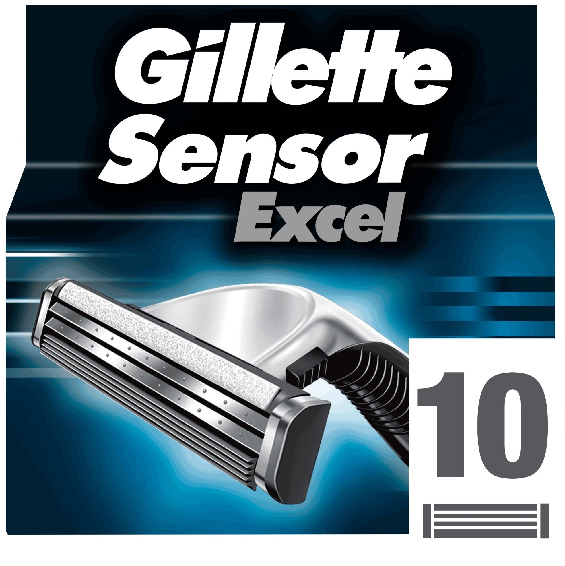 Сменные кассеты Gillette Sensor Excel, 10 шт.