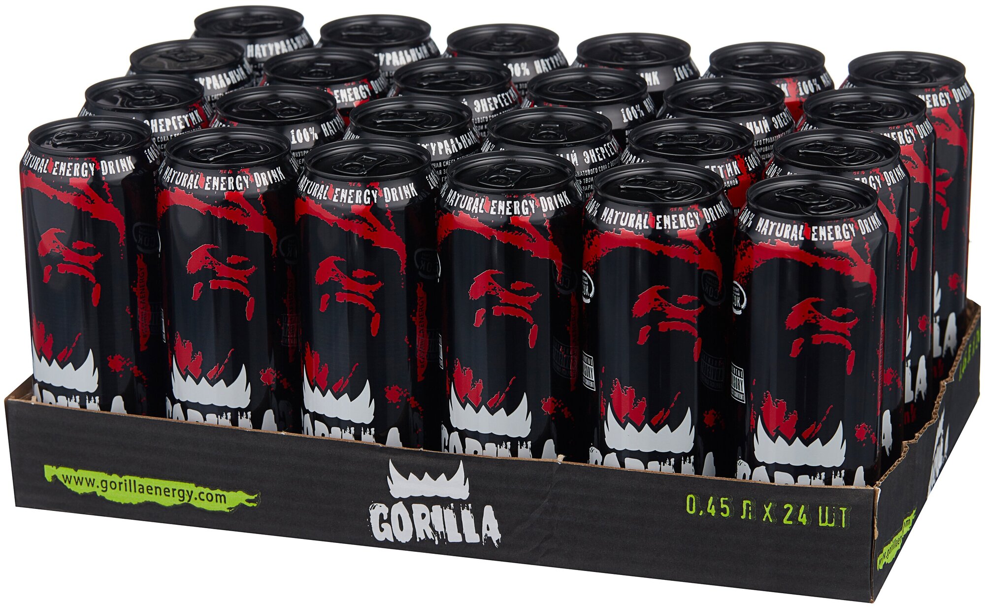 Энергетический напиток Gorilla Pomegranade (гранат) ЖБ 0,45л х24шт