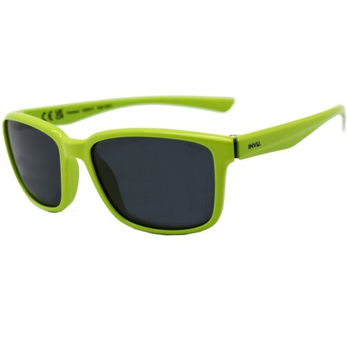 Солнцезащитные очки Invu, прямоугольные, оправа: пластик, ударопрочные, устойчивые к появлению царапин, поляризационные, с защитой от УФ, зеленый