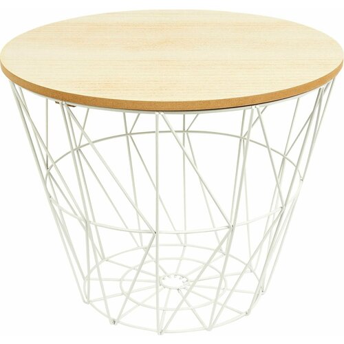 Стол кофейный с металлическим каркасом белый KUMI 104006