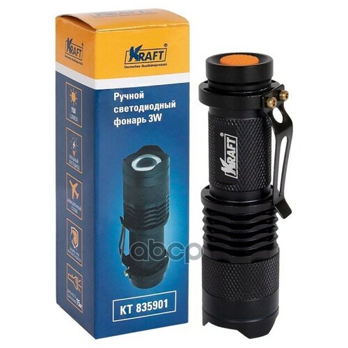 фото Фонарь ручной светодиодный, led ,3w kraft kt 835901 kraft kt835901 kraft арт. kt835901