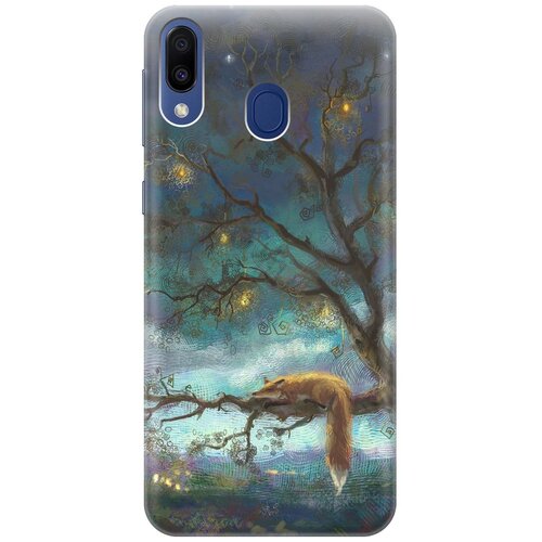 фото Re:paчехол - накладка artcolor для samsung galaxy m20 с принтом "лиса на дереве"