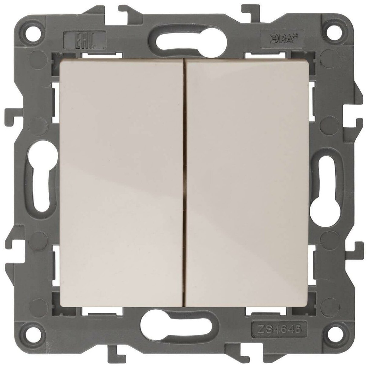 Переключатель двухклавишный ЭРА Elegance 10AX 250V 14-1106-02 Б0034244