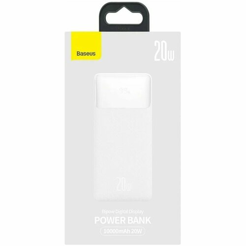 Внешний аккумулятор Baseus Bipow Digital Display (PPDML-L02), 20W, 3A, 10000mAh, белый белый, черный