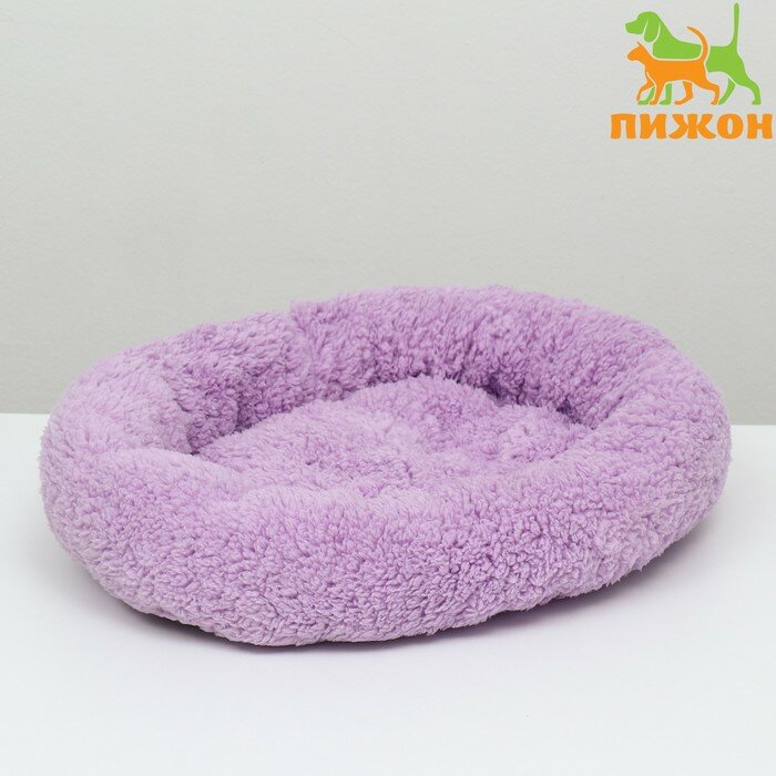 Пижон Лежанка для собак и кошек «Уют», мягкий мех, 45×35×11 см, фиолетовая
