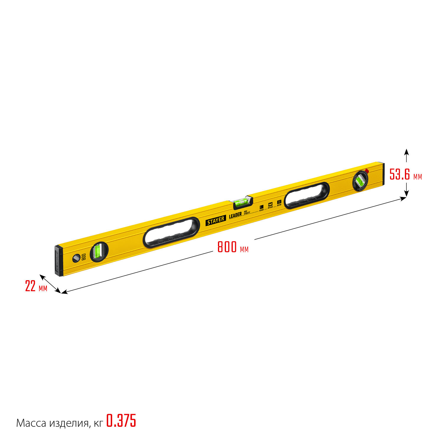 STAYER LEADER 800 мм уровень строительный фрезерованный ( 3466-080_z01 ) - фотография № 12