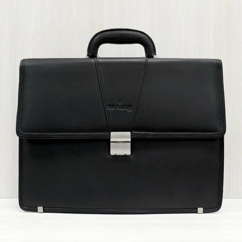 Портфель PAN PELICAN, фактура гладкая, черный