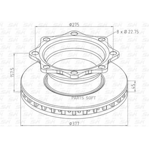 SK SK312007801 Диск тормозной 15490₽