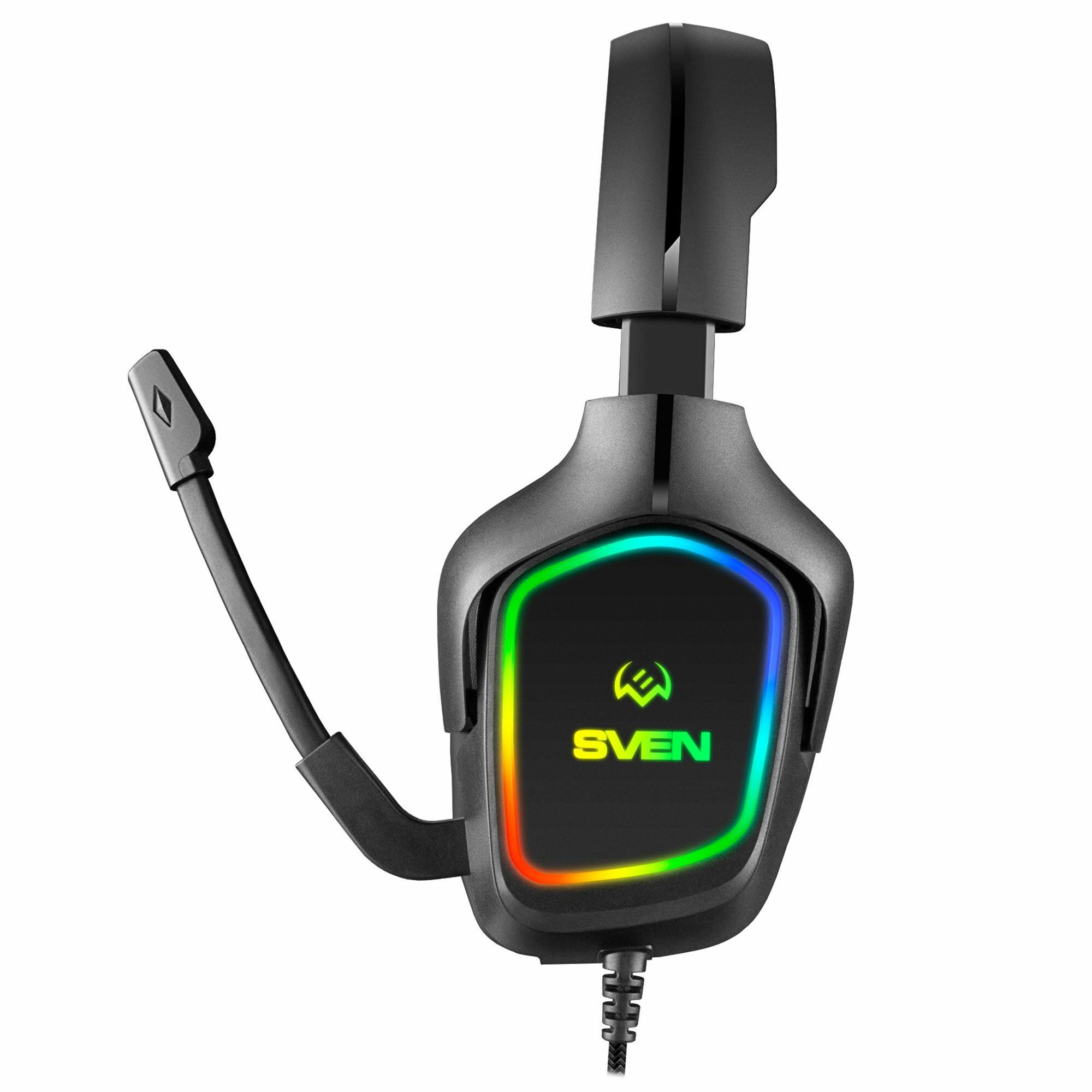 Игровые стереонаушники с микрофоном SVEN AP-U750MV, USB-звуковая карта, RGB-подсветка