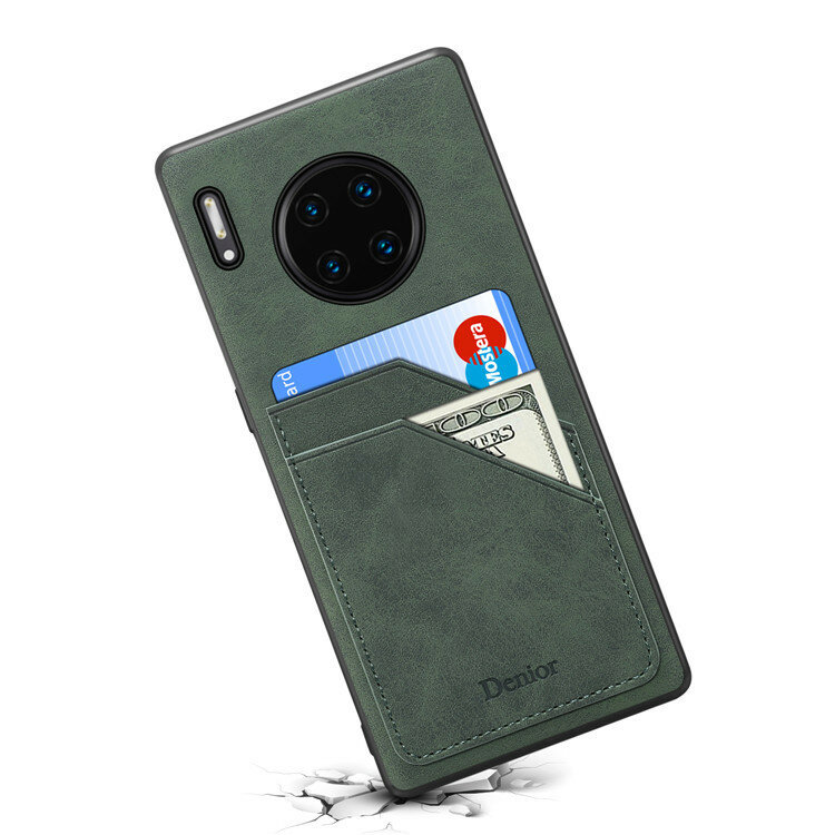 Чехол Denior "Воловья кожа" 19037836944, для Huawei Mate 40 Pro, флип-тип, ретро-зелёный