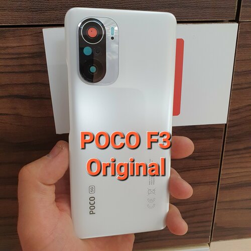 Крышка для Xiaomi POCO F3 - оригинальная задняя стеклянная панель (Белого цвета) белый