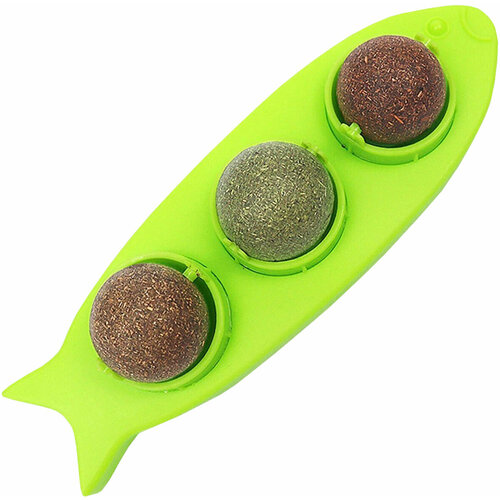 Лакомство для кошек PerseiLine Rich Breed с кошачьей мятой и мататаби ассорти 3 шарика зеленый 1 шт 677₽