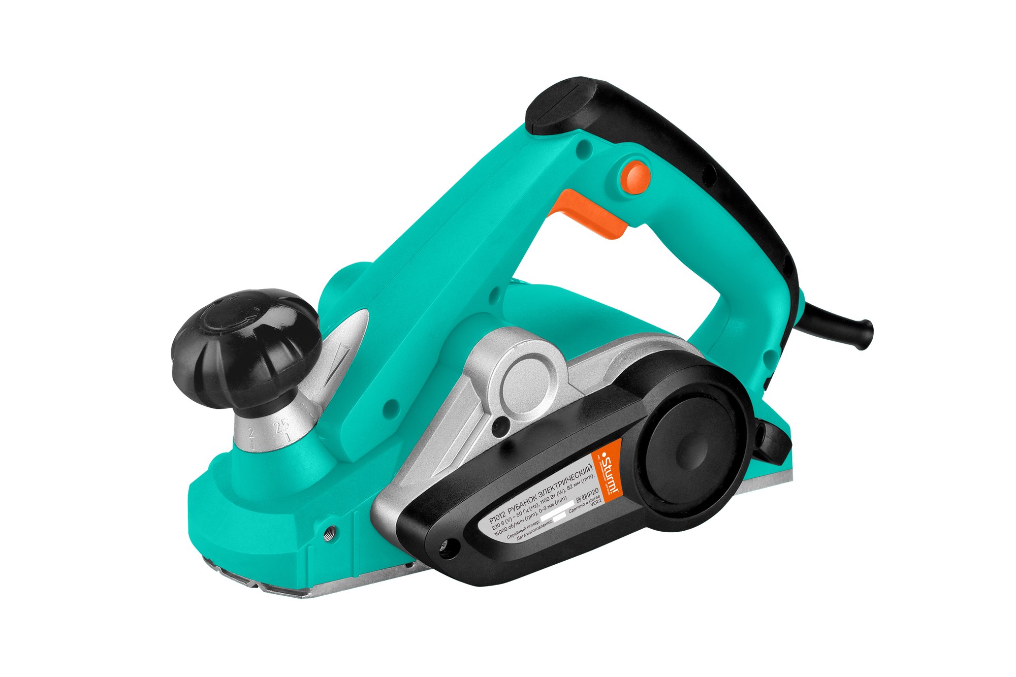 Рубанок электрический STURM! P1012 1100Вт 82мм глубина 3мм паз -155 стационарное крепление 4м кабель