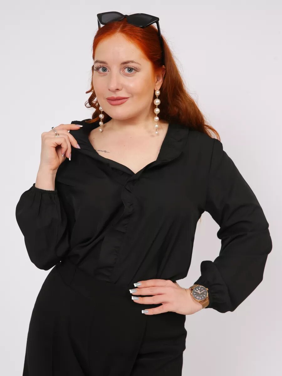 Блуза КрасоткаРЗН, размер 3xl/52, черный