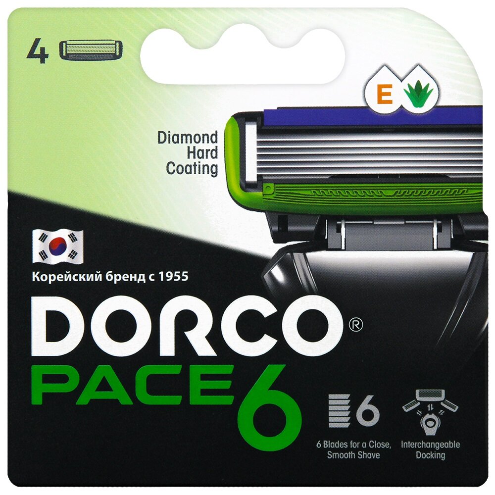 Dorco Pace6 Kассеты для станков c 6 лезвиями мужские (sxa 1040) 4шт.