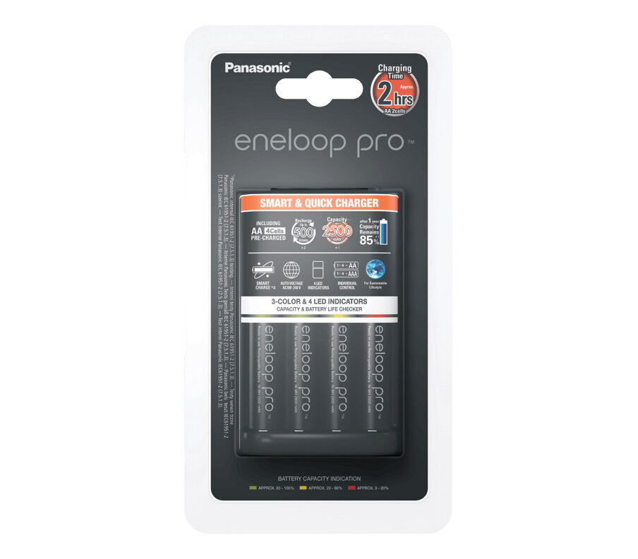 Зарядное устройство Panasonic Eneloop Smart & Quick + 4х АА 2500 мАч