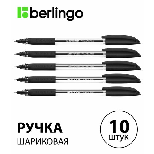 фото Набор 10 шт. - ручка шариковая berlingo "triangle 110" черная, 0,7 мм cbp_07111