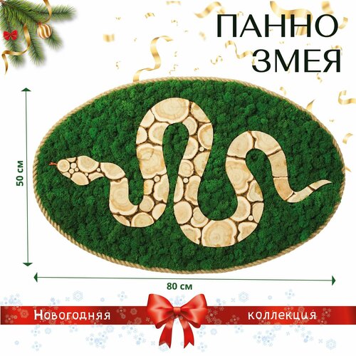 Панно интерьерное из можжевельника и мха Змеямох 80х50 см 4950₽