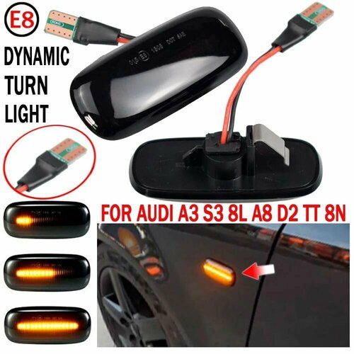 2 шт Поворотники на крыло для Audi A3 A4 A6 ТТ 2000-2006гг динамические повторители указатели поворота для Audi 8N0949127A 1254₽
