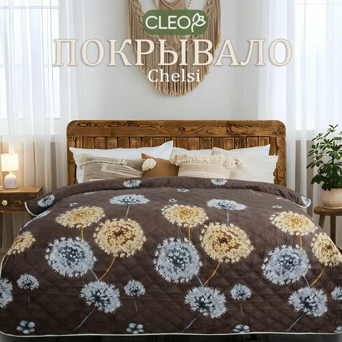 фото Покрывало на кровать 200х210 cleo chelsi двустороннее стеганое с оригинальным рисунком