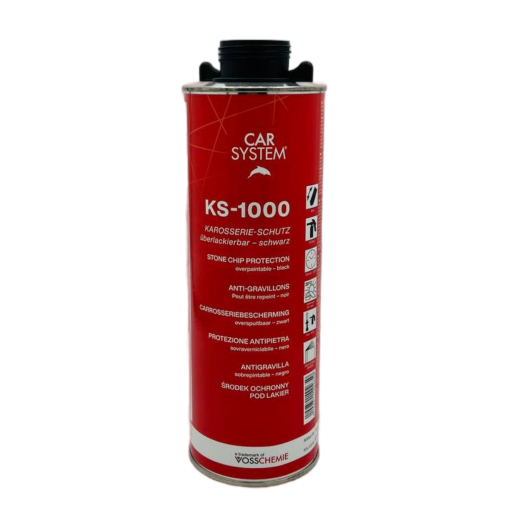 Антигравий Carsystem KS-1000 1.0 л, антикоррозионный эластичный, черный