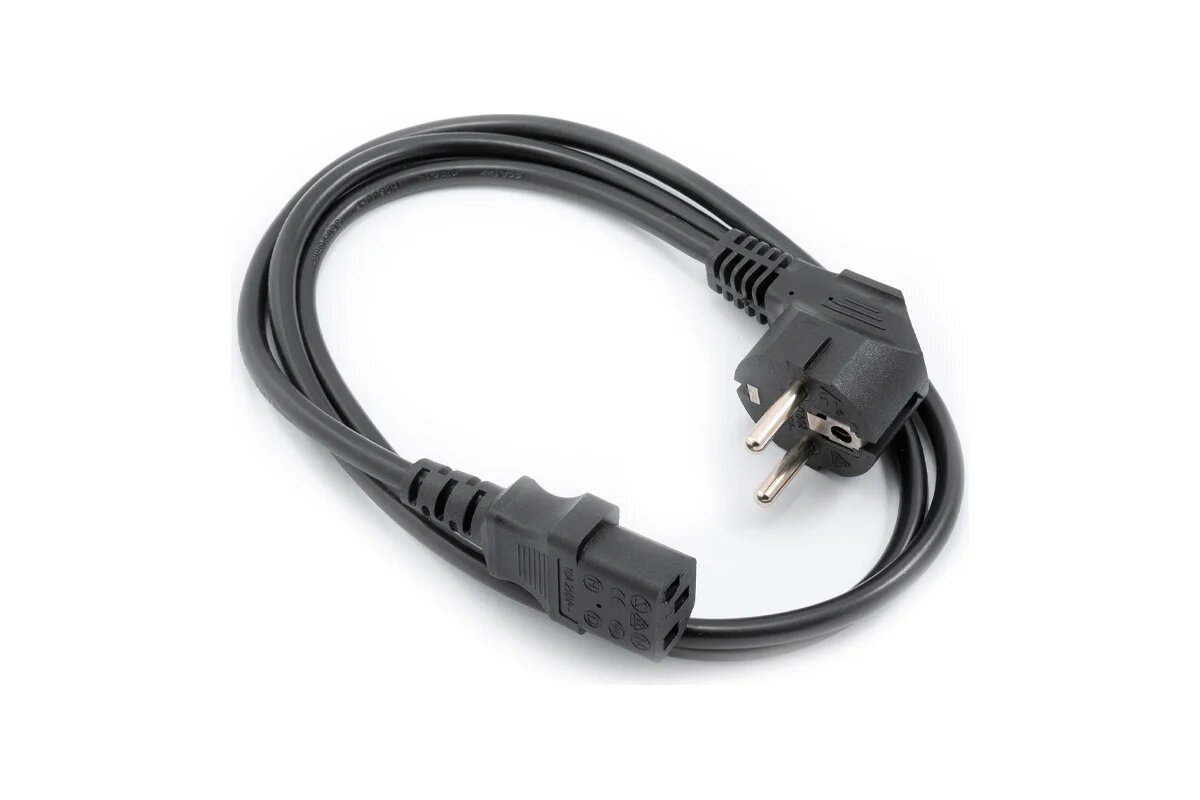 Кабель питания A1 1.2 м CEE 7/7- С13 3x0.75 мм² 2200 Вт черный. A1-PC075-EU-C13-1.2M