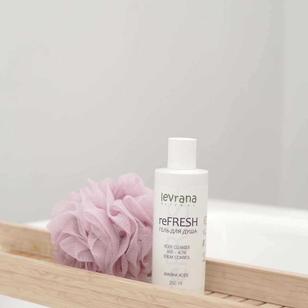 Гель для душа от прыщей reFRESH с AHA/BHA кислотами, Levrana, 400 мл — фото 1