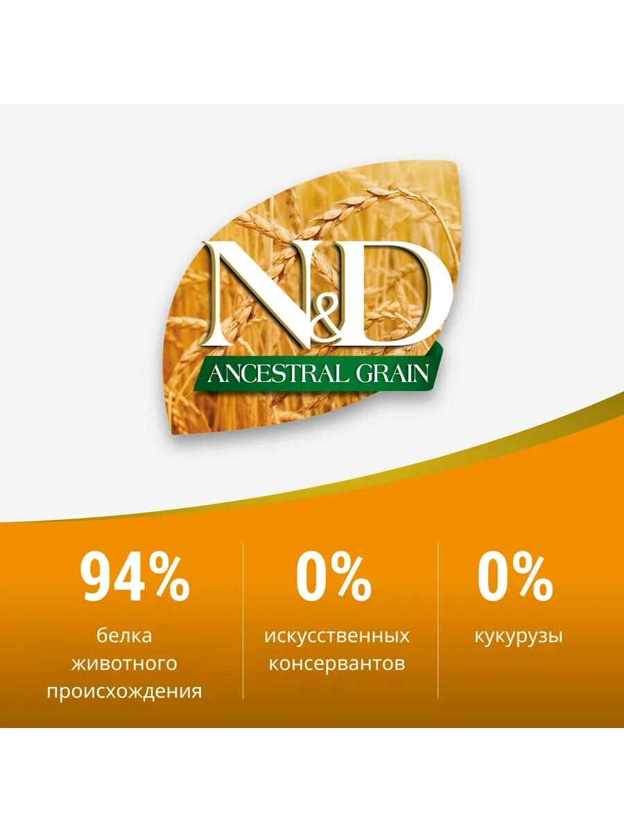 Farmina N&D Ancestral Grain Н&Д Низкозерновой Для взрослых собак Медиум Макси 2,5 КГ Курица, спельта, овес и гранат — фото 1