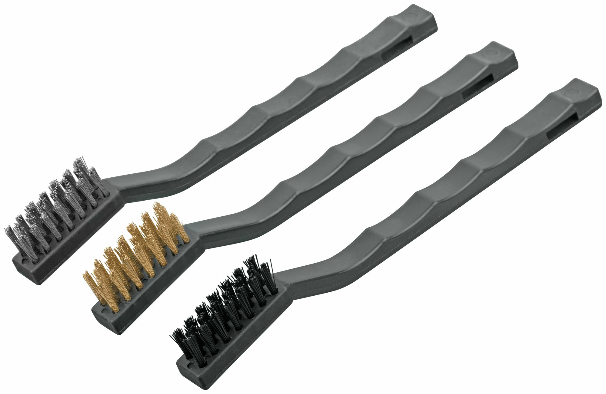 Корщетки мини набор 3 шт сталь/нейлон/латунь 175 мм для зачистки мелких деталей
