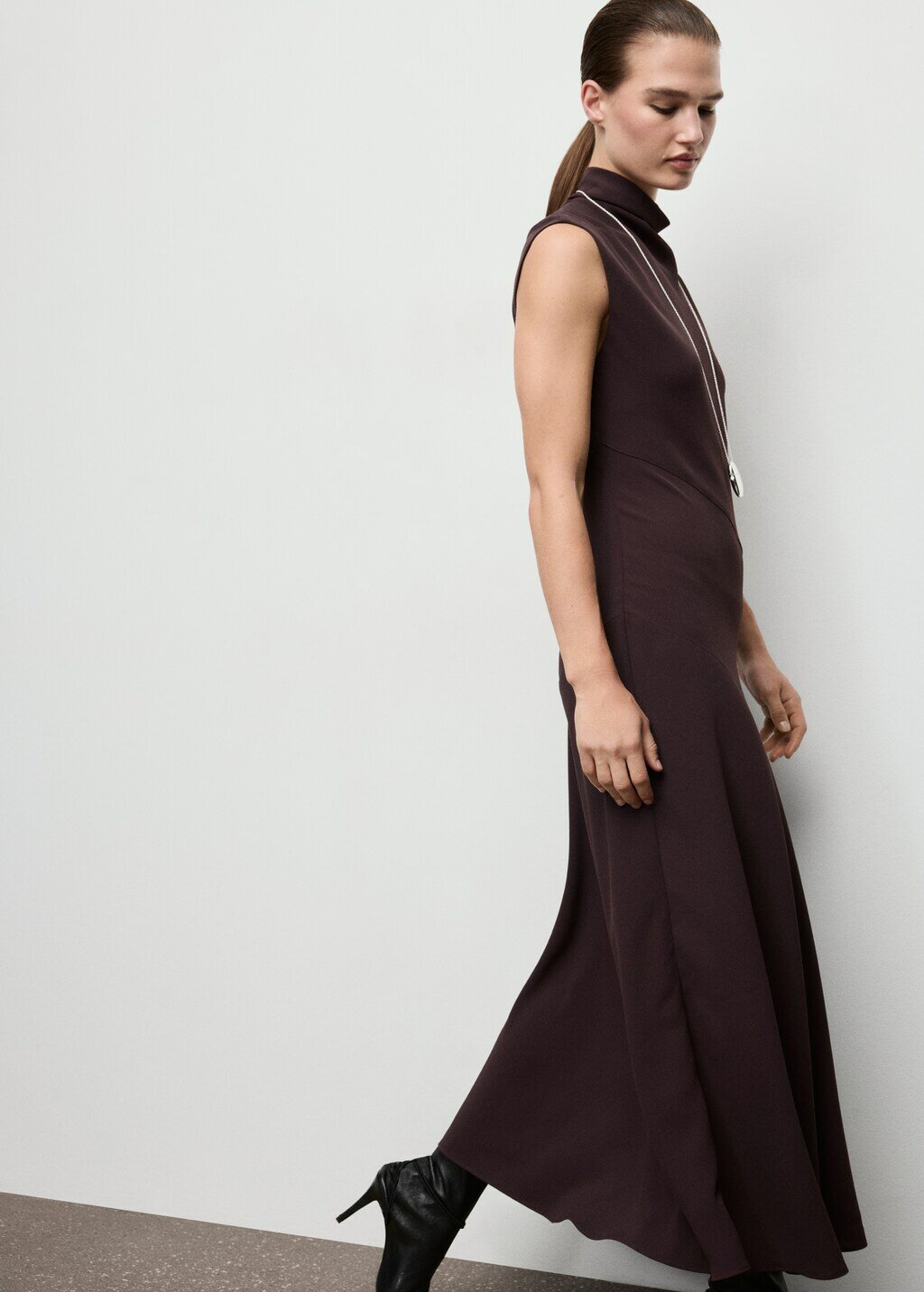 Платье MANGO COCO, размер M, коричневый