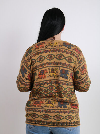 Свитер , размер OneSize, бежевый меланж — фото 1