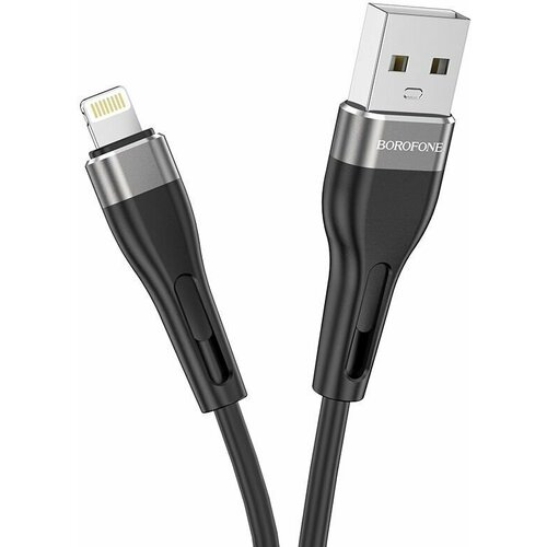 Кабель USB 2.4A (iOS Lighting) 1м BOROFONE BX46 Черный кабель угловой для зарядного устройства lighting borofone bx26 кабель usb 2 4a ios lighting 1м