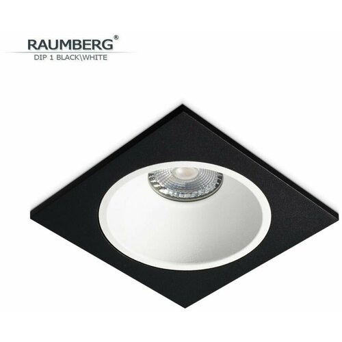 Встраиваемый неповоротный светильник RAUMBERG DIP 1 bk/wh черный с белой вставкой под светодиодную лампу GU10