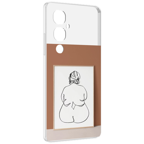 Чехол MyPads Body Positive Female Figure Line Art женский для Tecno Pova 4 Pro задняя-панель-накладка-бампер