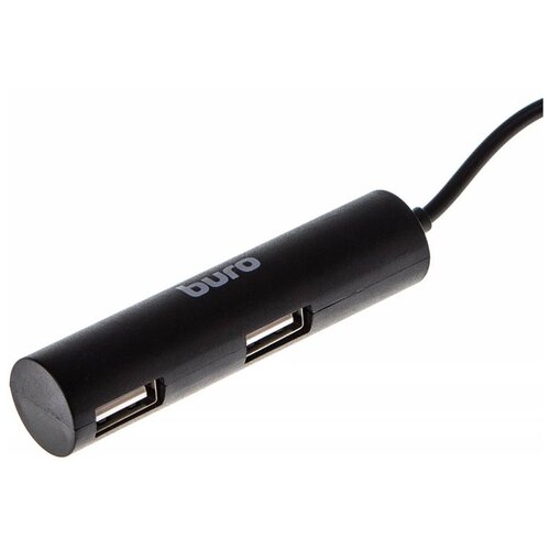 USB-концентратор Buro BU-HUB4-0.5R-U2.0, разъемов: 4, 50 см, черный