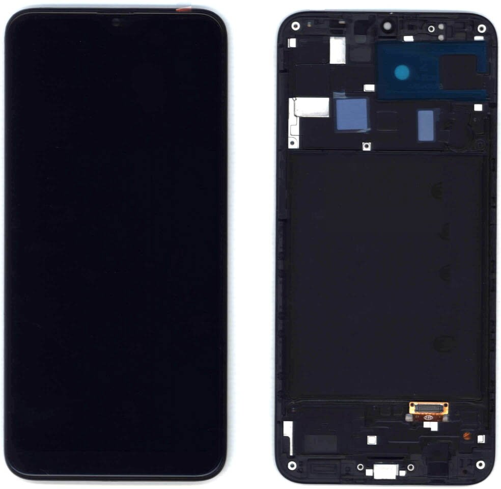 Дисплей для Samsung Galaxy A20 SM-A205F в сборе с тачскрином и рамкой (TFT) черный