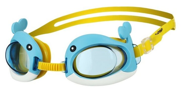 Очки для плавания детские ONLYTOP «Дельфин», беруши, цвет голубой