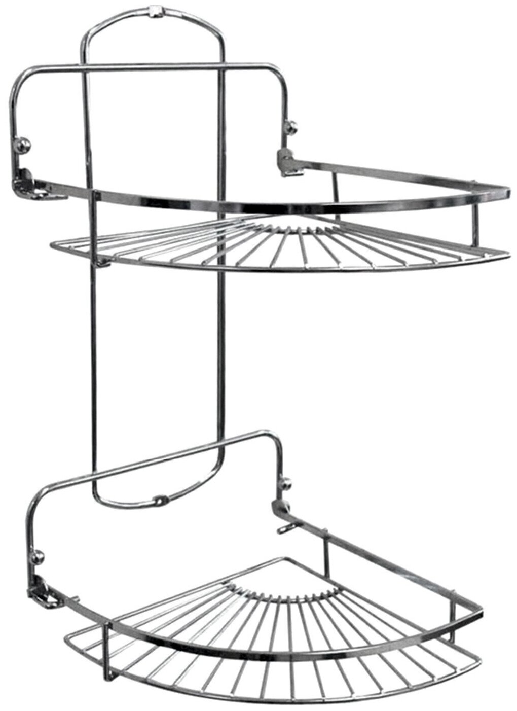Полка для ванной угловая 2-Х ярусная 20*20*37 СМ хром. (1/6) 