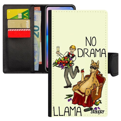 фото Чехол-книжка на мобильный samsung galaxy s7, "no drama lama" комикс юмор utaupia