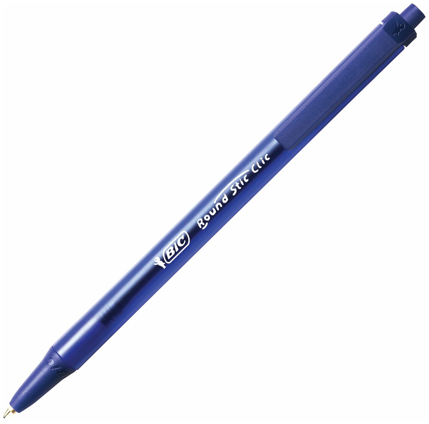 ручка шариковая Bic Round Stic Clic, 0,4 мм, автомат., синяя (упаковка 20 шт) - фото №4