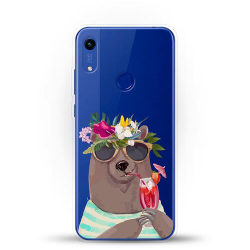 фото Силиконовый чехол медведь с коктейлем на honor 8a andy & paul