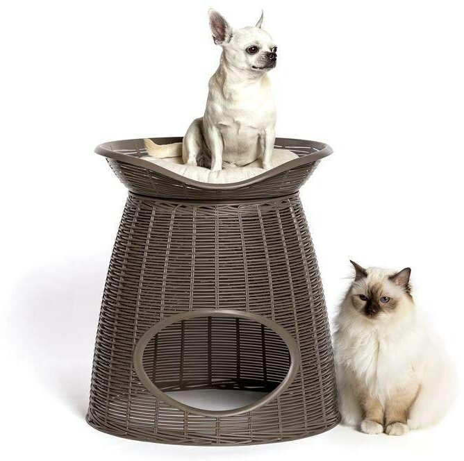 Домик для кошек BAMA PET PASHA с подушечками, 52х60х46/55h см, коричневый - фото №12
