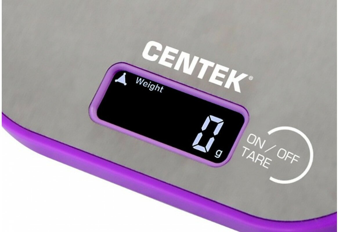 Кухонные весы CENTEK CT-2461, серебристый/фиолетовый - фото №6