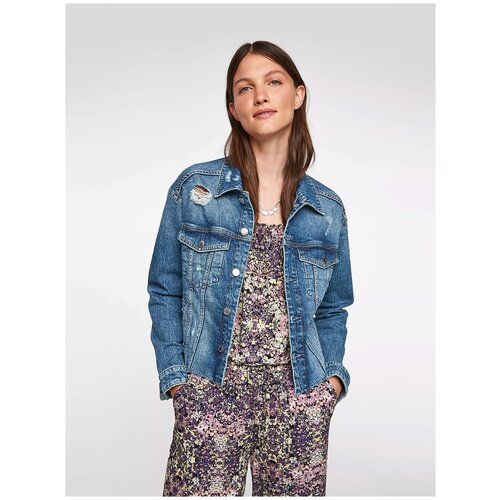 фото Куртка женская, q/s designed by s.oliver, артикул: 510.10.108.26.150.2102245, цвет: синий (код цвета 56z7), размер: xs q/s by s.oliver