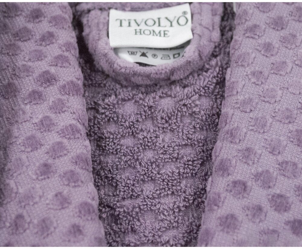 Tivolyo home Банный халат Kimberley цвет: фиолетовый (S) - фотография № 3