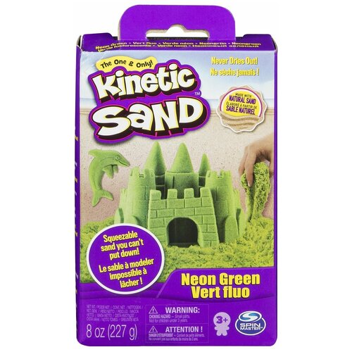 Песок кинетический Kinetic Sand 227г Green 6033332/20080708 песок кинетический kinetic sand большой 6046035  201064026 фиолетовый