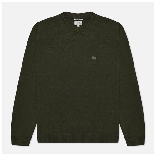 фото Мужской свитер woolrich classic crew neck оливковый , размер xxl