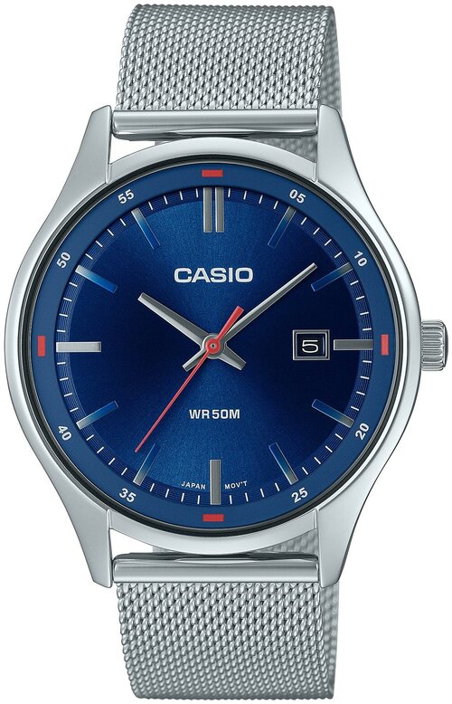 Наручные часы CASIO, серебряный, синий