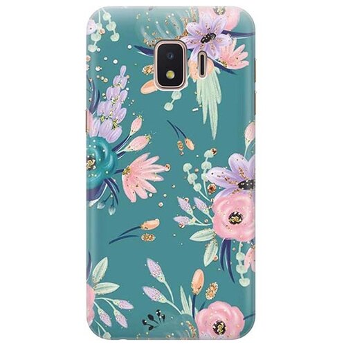 фото Чехол - накладка artcolor для samsung galaxy j2 core с принтом "цветы и золотые блестки" re:pa