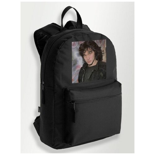 Черный школьный рюкзак с DTF печатью музыка Группа Кино Виктор Цой, совесткий рок, легенда - 65